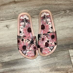 GIRLS MINI MELISSA
PINK FLORAL SLIDERS size 2